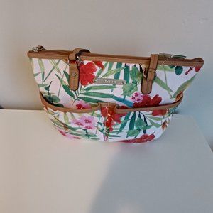 Tropical floral print purse